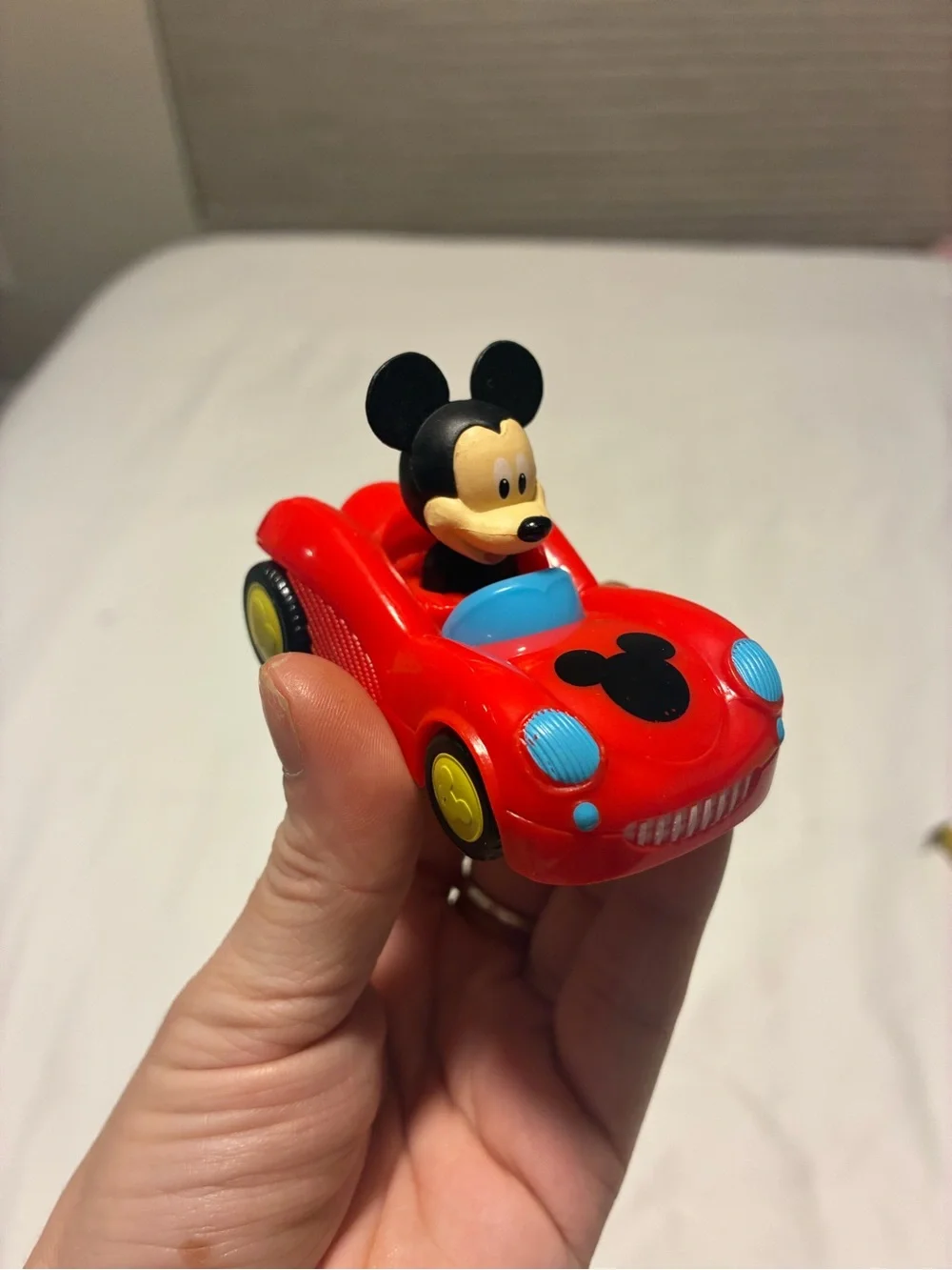 Disney Red Mickey Mouse Race Car Toy with Blue Accents